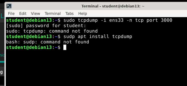 tcpdump: SYN arrives, no reply — silent drop
